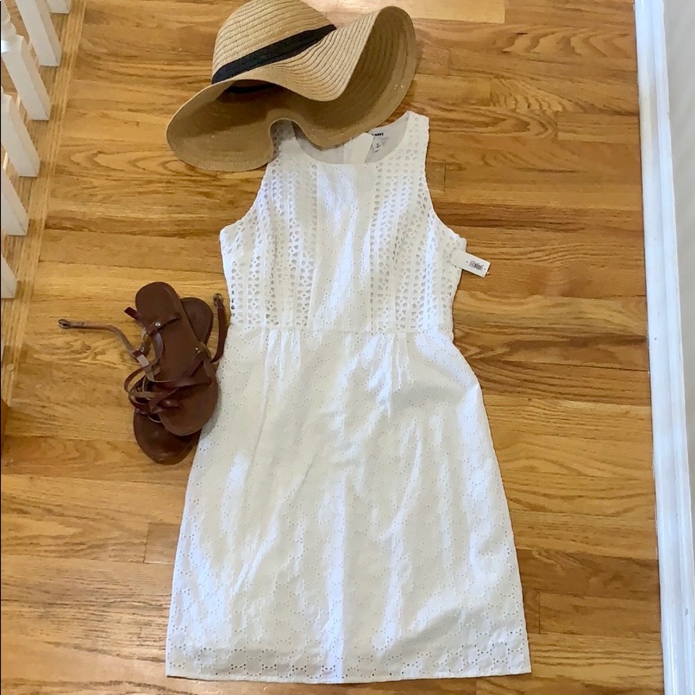 Old Navy white eyelet lace midi dress- size 4